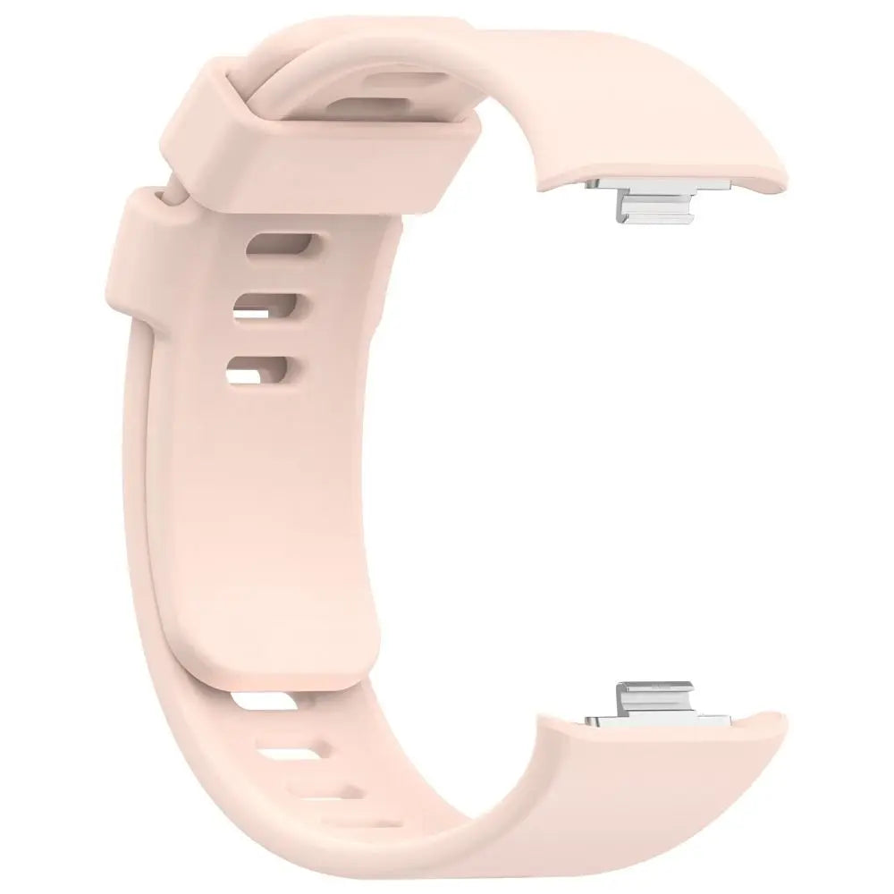 A light pink replacement silicone watch strap for a Redmi smartwatch.