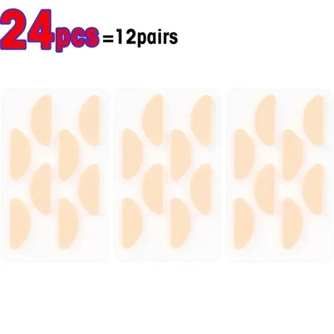 24 plaquettes nasales pour lunettes réutilisables et autocollantes, emballées en 12 paires.
