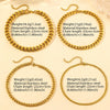Four gold-colored stainless steel multi-chain anklets displayed on a light background.