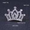 A sparkling crystal princess tiara hair comb with a crown design, measuring 7.5g and 2.4cm high.