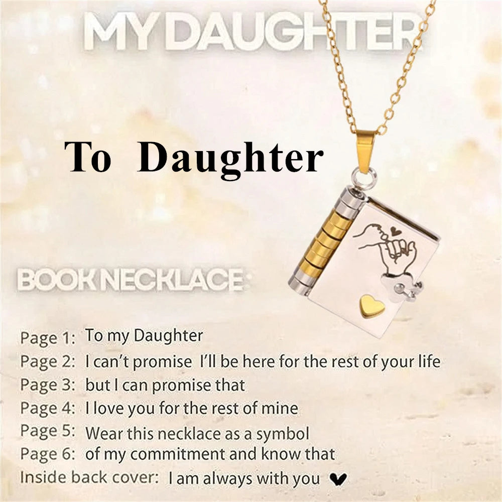 Silber-Anhänger-Kette mit Herz und Text für eine Tochter graviert