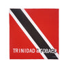 Rot-schwarz gestreiftes Stoffstück mit Design der Flagge von Trinidad & Tobago