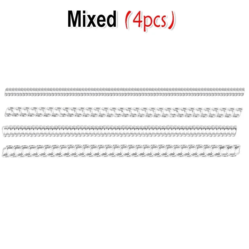 A set of four mixed invisible ring sizer tools.