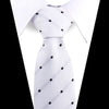 White dress shirt with a white dotted tie and collar