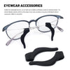 Black silicone anti-slip ear hooks designed for eyewear accessories