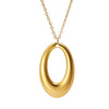 Goldfarbene Edelstahl-Geometrische Bogenkette mit einer glatten, länglichen Ösenanhängung.
