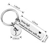 Silver keychain with a circular ring and a rectangular tag engraved with the letter A
