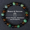 Tiger eye crystal bracelet with various colored beads used to attract wealth, abundance, and prosperity
