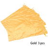 Drei goldene Satin-Aufbewahrungstaschen für Perücken