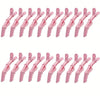 A set of pink professional multifunctional hair sectioning clips arranged in a row.
