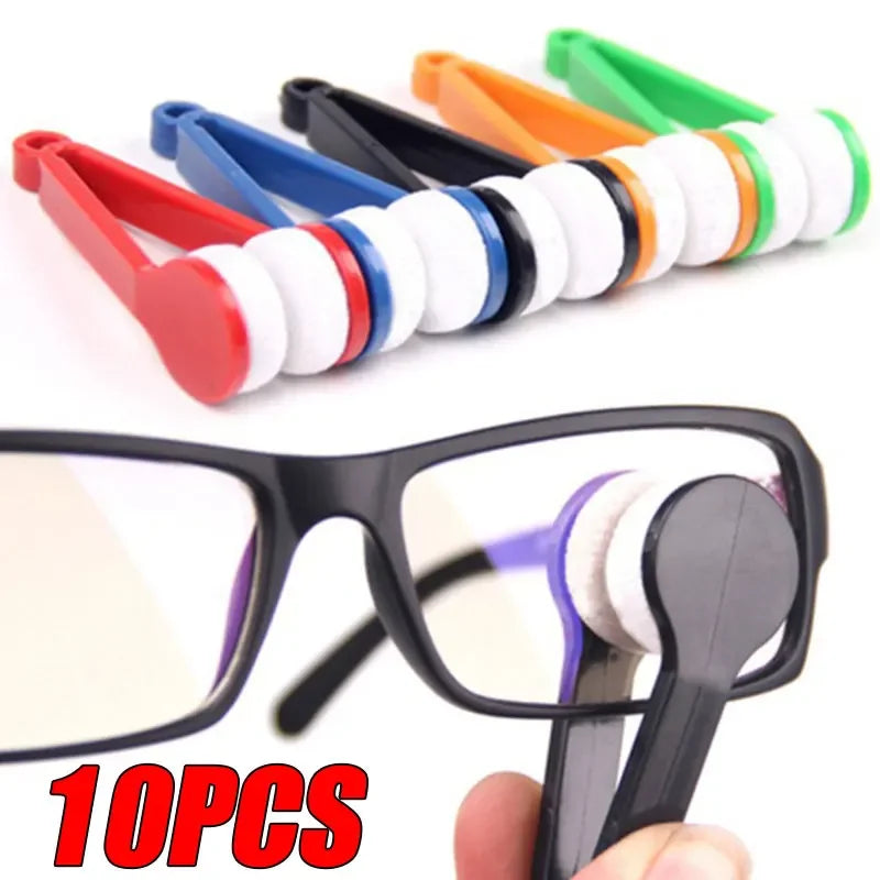 A set of 10 reusable silicone cleaning balls in various colors for portable multifunctional eyeglasses cleaning.