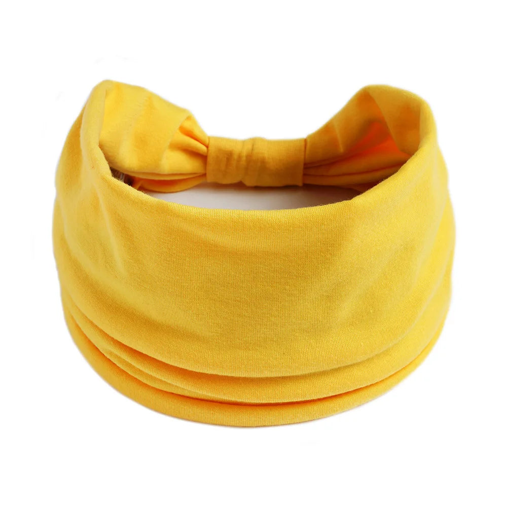 Yellow boho knot headwrap hair band for women