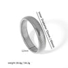 A close-up view of a silver-toned elastic bangle bracelet with an inner diameter of 55mm and a thickness of 12mm.