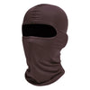 A dark brown tactical full face balaclava covering the head and neck.