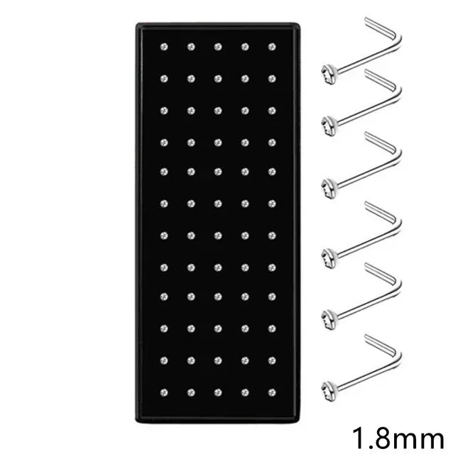 Stainless steel nose stud piercing jewelry with 1.8mm posts and ear wires