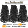 Black Yanky Twist Crochet Hair extensions sold in three packs totaling 90 roots for a full head