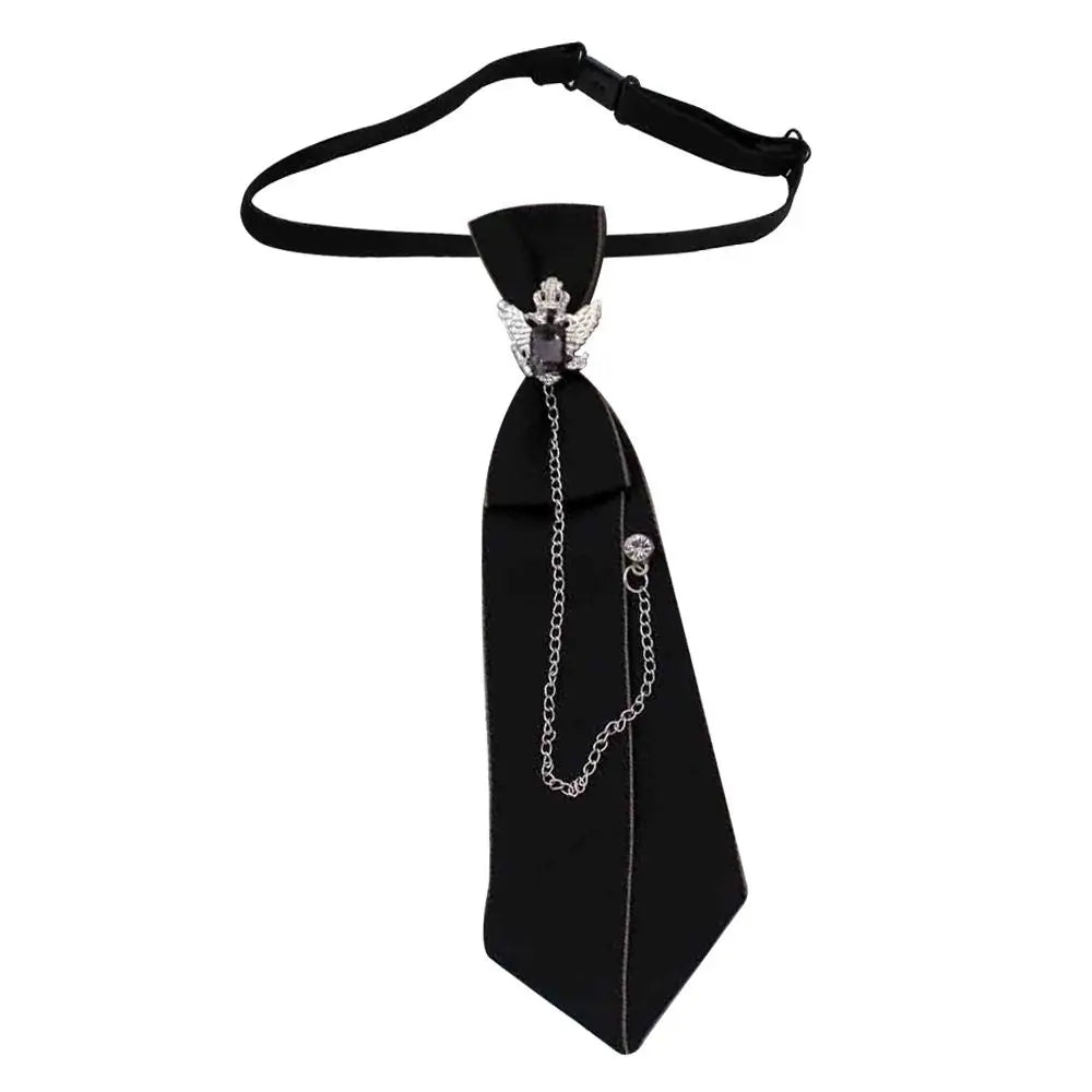 Black gothic crystal rhinestone bow tie necktie for shirts