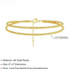 Gold plated adjustable beaded anklet with 8 plus 2 extensions