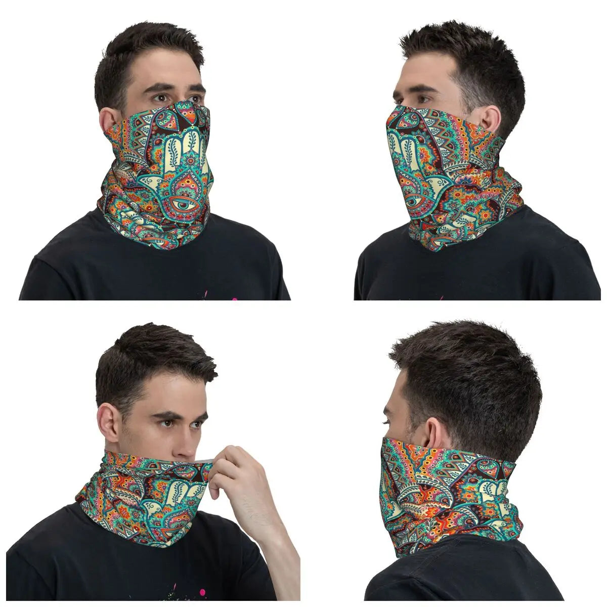 Bohemian Hamsa Hand Bandana Neck Gaiter