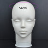 A white professional mannequin head with a measurement line indicating 54cm.