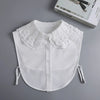 White blouse with a lace false collar and detachable neckline