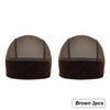 Two brown velvet wig grip caps shown side by side.