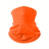 Orange all-in-one multi-use sun protection head scarf rolled up