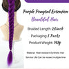 Purple ponytail extension hair braided 26 inches packaged for beautiful hair
