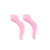 A pair of pink silicone ear hooks designed for sports and active use.