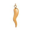 A gold plated butterfly key pendant charm hanging from a loop.