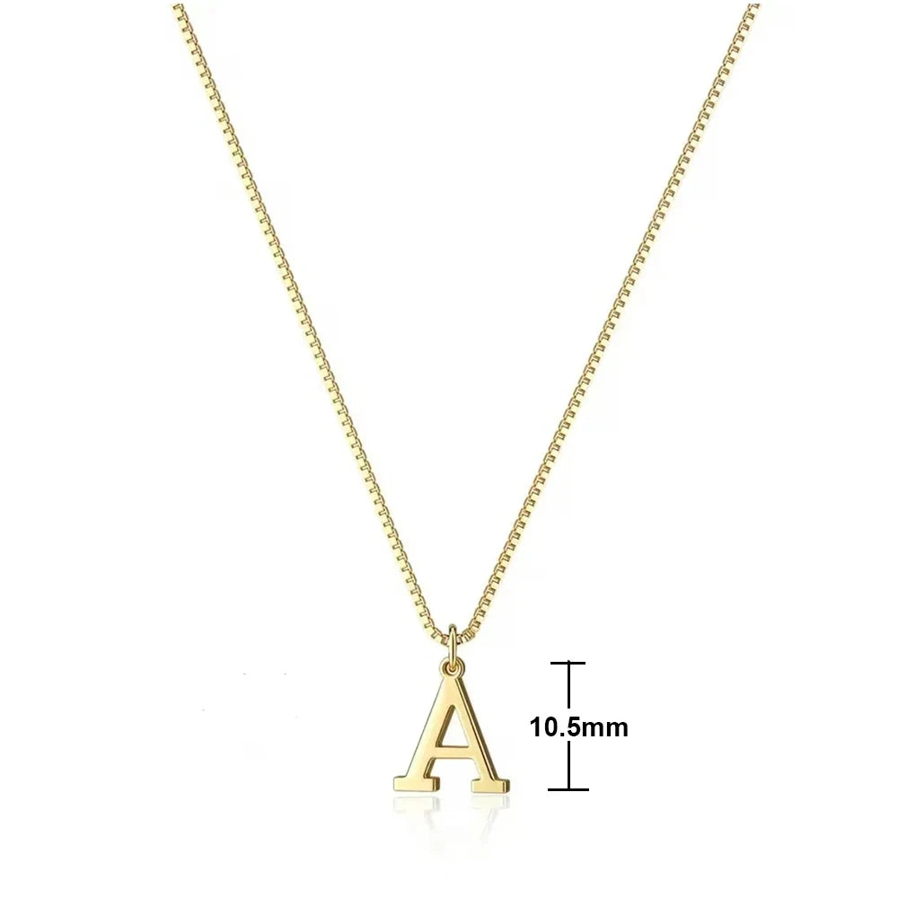 A gold chain necklace featuring a personalized initial letter pendant