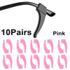 Ten pairs of pink anti-slip silicone ear hooks for eyeglasses