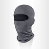 Balaclava for helmet liner made of gray, breathable ice silk, shown against a white background.