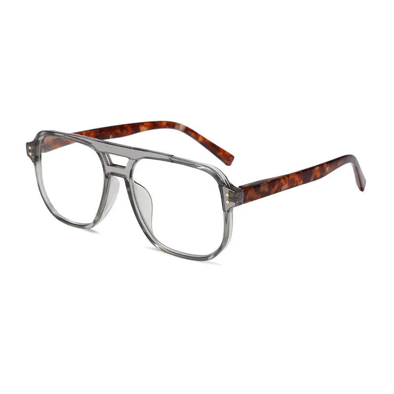 Lentes de lectura estilo piloto vintage con monturas de tortuga y lentes transparentes