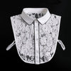 White lace blouse with a false collar and detachable neckline