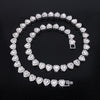 A set of sparkling heart rhinestone necklaces and bracelets arranged in an oval pattern.
