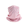 A light pink breathable multi-use mesh scarf folded and displayed against a white background.