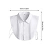 White universal fake collar for formal wear shown flat lay with dimensions.