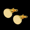 A pair of men's classic copper square cufflinks with gold-toned findings.