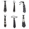 Elegant black rhinestone pearl tie in various patterns for academic or daily wear