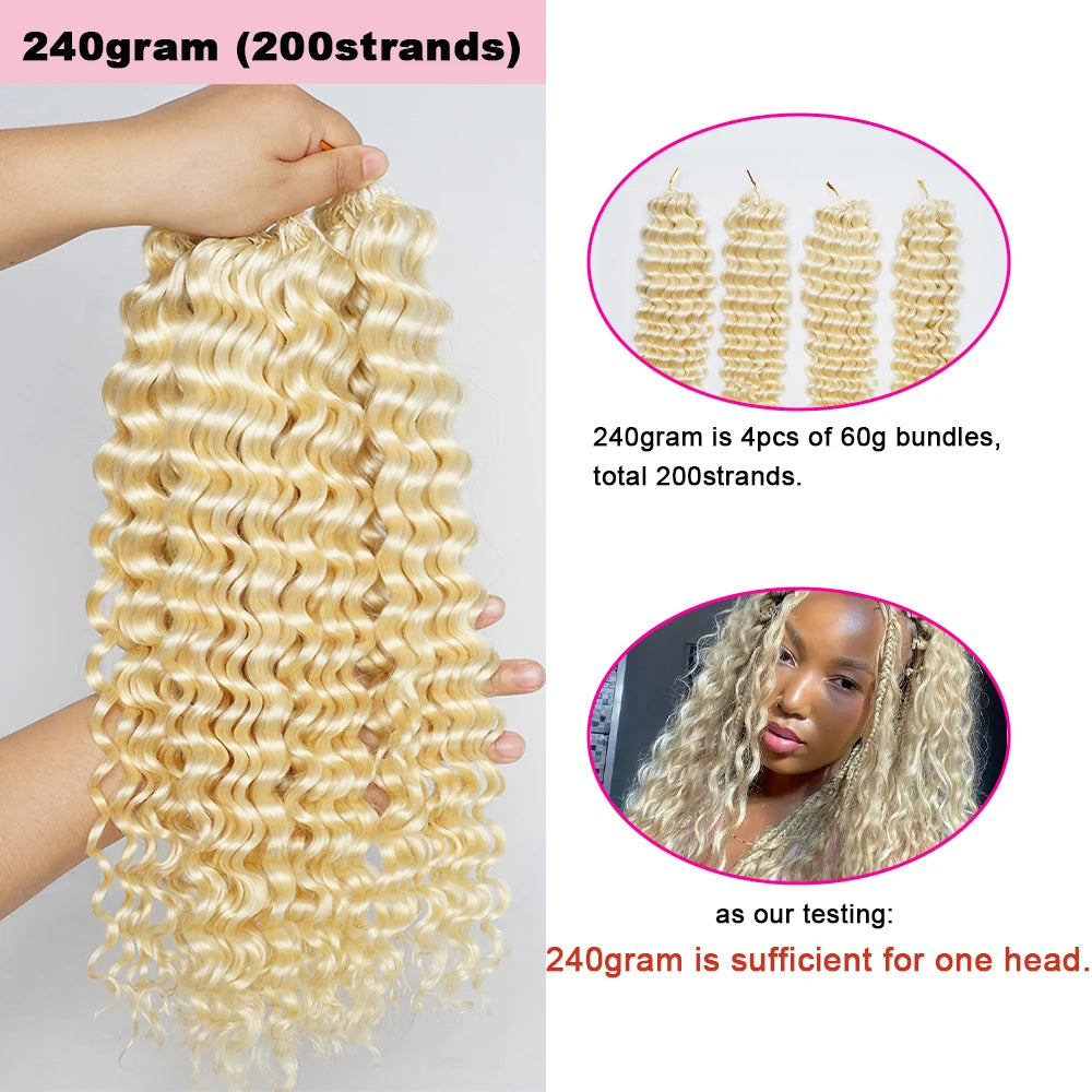 Ein Bund von 240 Gramm blondem Haarfäden zum Flechten und Testen.