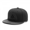 Black unisex adjustable snapback cap featuring a raised hand design.