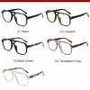 Selección de cinco pares de gafas de lectura estilo piloto vintage en varios colores, incluyendo negro, leopardo, verde negro
