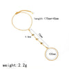 Gold plated stainless steel zircon ring bracelet with a 175mm chain and a 100mm pendant.