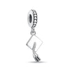 A silver family tree charm necklace featuring a leaf design and a textured pendant.