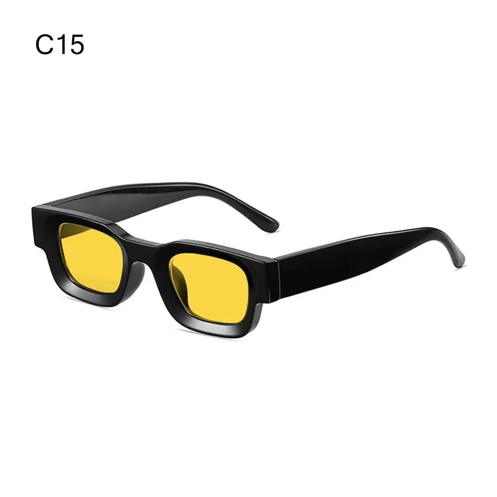 Black vintage butterfly wrap sunglasses with yellow lenses