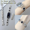 Silver diamond four-leaf clover watch strap for Xiaomi Mi Band and Redmi Watch