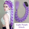 Light purple braided hair extension wig measuring 26 inches