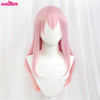 A long pink ombre cosplay wig displayed on a white mannequin.