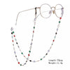 Cadena de gafas con marco transparente hecho de cuentas de cristal de colores para mujeres